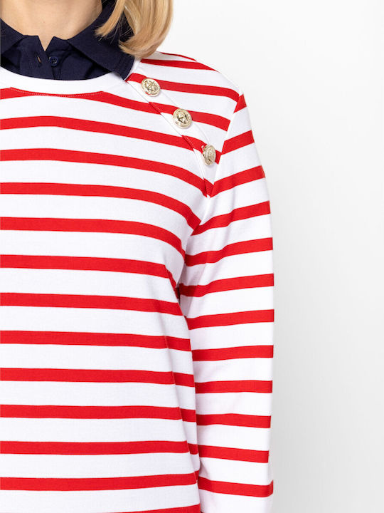 Women's Striped Red Blouse