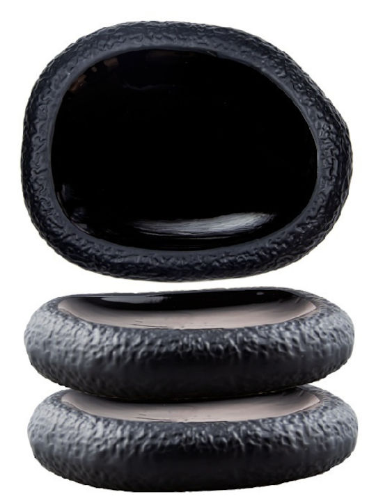 Raki Black Serving Platter Made of Black Porcelain