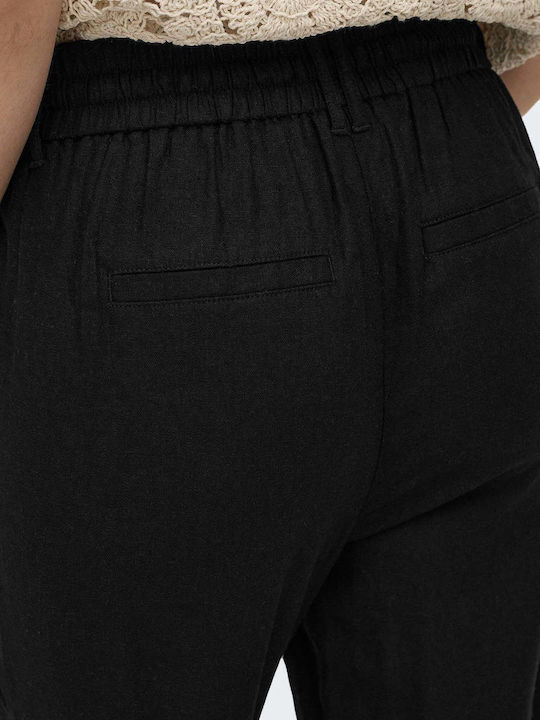 Women's Linen Trousers Black