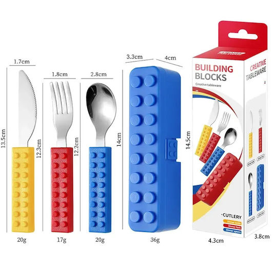 Pandaboo Set Baby Cutlery from Plastic in Case 2 Pieces