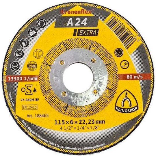 Klingspor Polishing Disc A 24 Extra 115x6x22.23mm Ext 188465