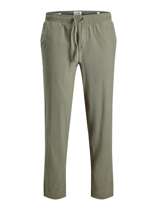 Chino Elastic Tapered Leg Trousers Agave Green