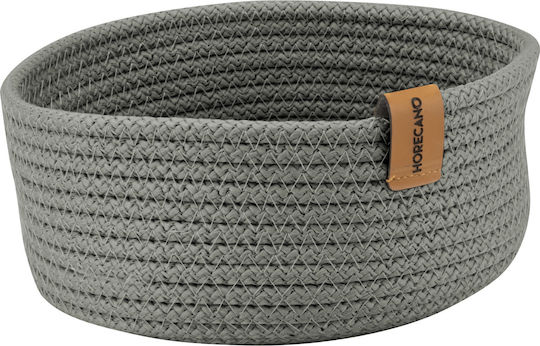 Set 6 Coșuri Rotunde Pentru Pâine Cu Suport Culinaro Coș Împletit Gri Antracit Cu Șnur Textil D19xh7cm Suport Metalic Negru