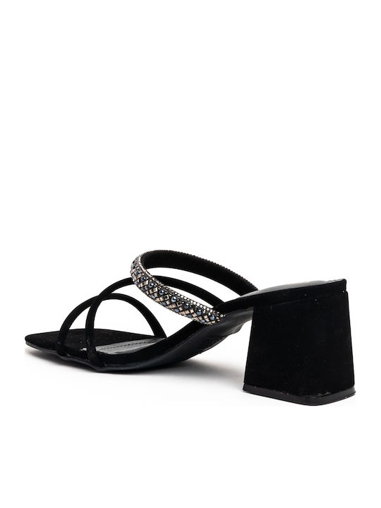 Mules With Heel In Black Colour