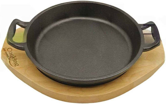 Pure Cast Iron Frying Pan Wooden Support Diameter 20cm Heinner Dcn63551
