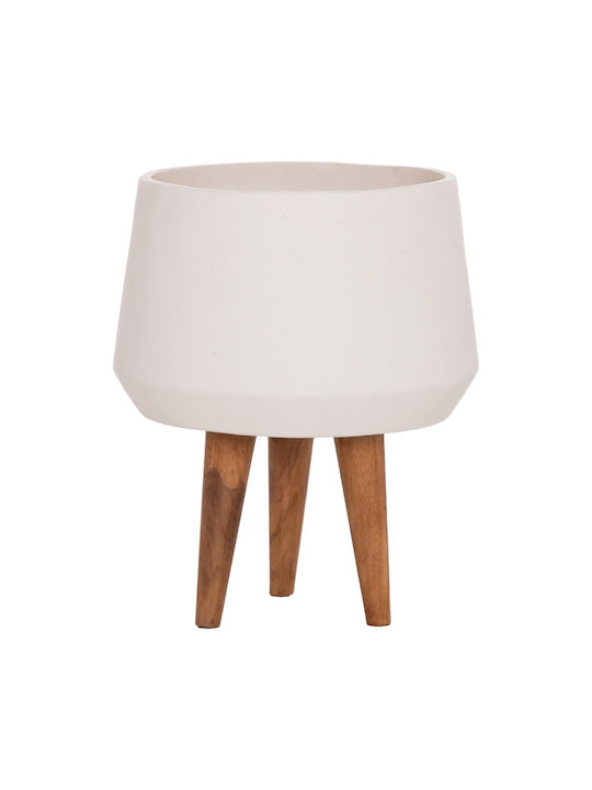HomeMarkt Quan Pflanzgefäß Beton Weiß 32x32cm
