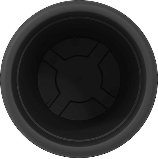 vidaXL Set of 6 Plastic Flower Pots Black 34x28cm