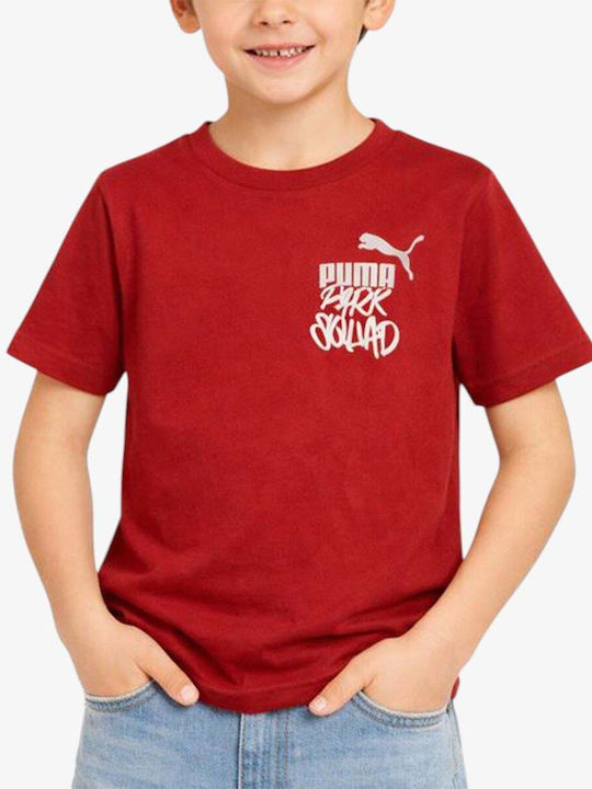 PUMA Kids T-shirt Burgundy Graphic Tee