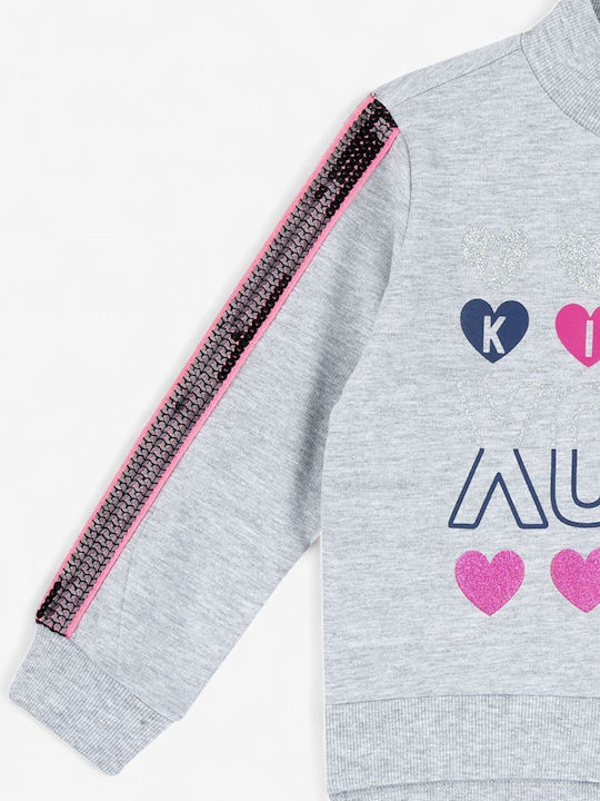 Kinder-Sweatshirt Strickjacke Mit Taschen Grau
