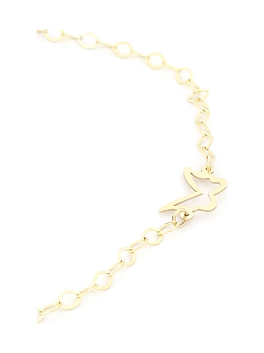 Kids Bracelet From 9K Gold With Heart & Butterfly