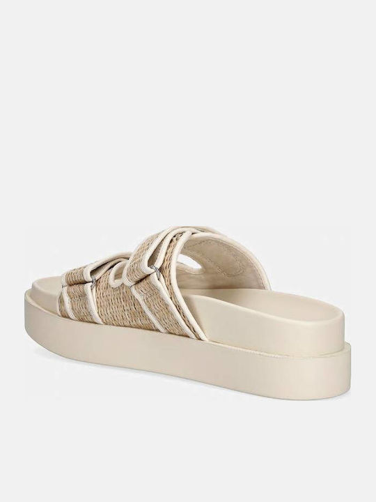 Damen Beigen Flatforms Sandalen