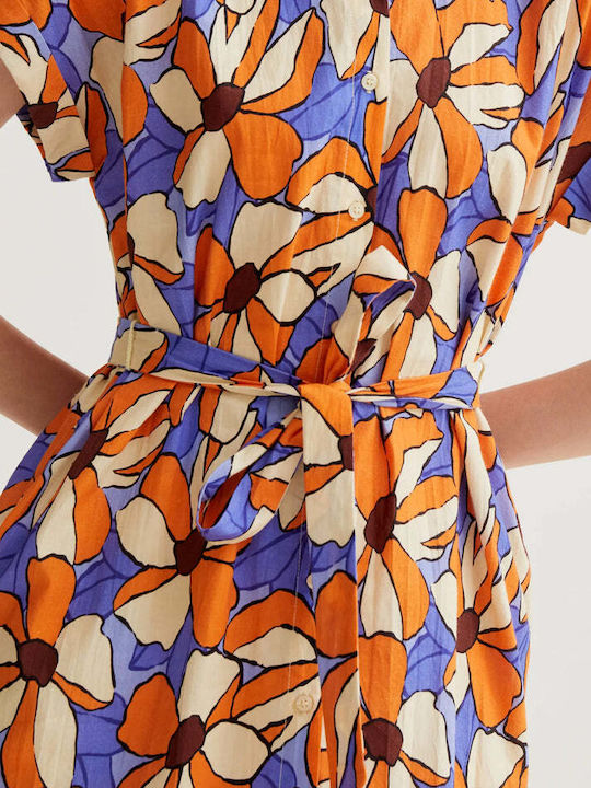 Summer Midi Shirt Dress Multicolour Dress