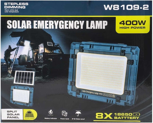 Led Прожектор Соларен Usb Зареждане 400w Вграден Сваляем Панел Z-tools Zts 8965