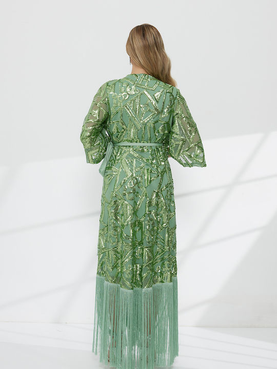 Maxi Dress for Wedding - Christening Green KM609 020