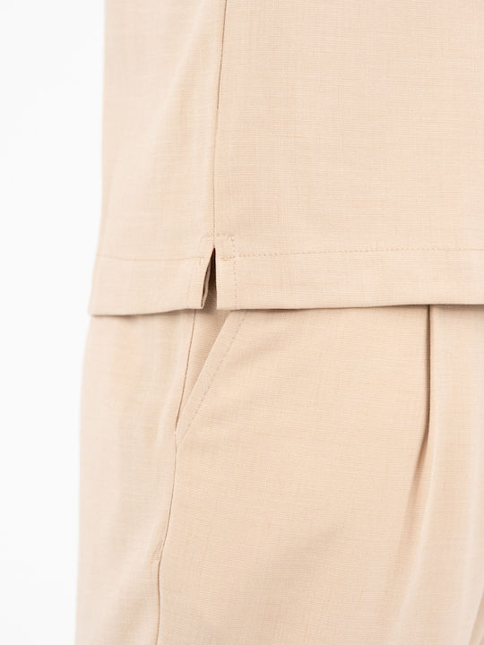 Μακρυμάνικo Overshirt Morrone Beige 300-26-MORRONE