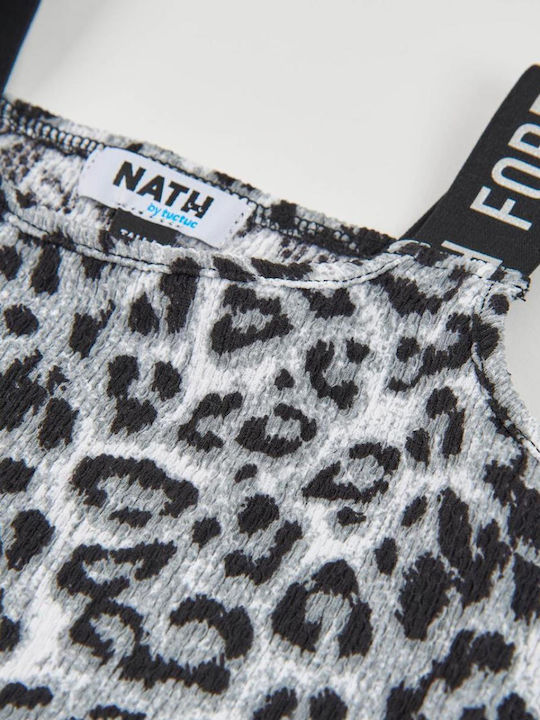 Παιδικό Φόρεμα Αμάνικο Animal Print Black