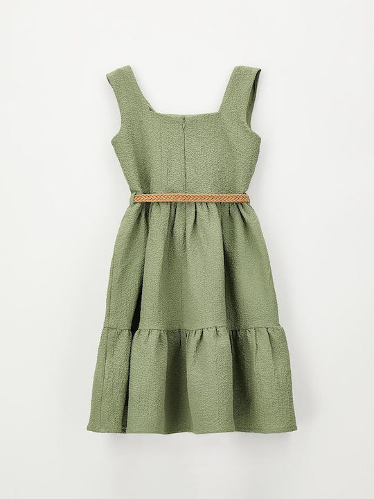 Girls Dress Sage Green