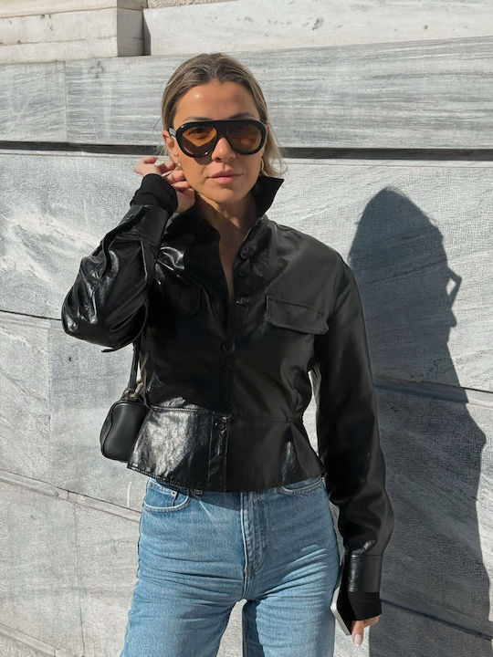 AV Sunglasses Γυναικεία Γυαλιά Ηλίου με Μαύρο Σκελετό και Πορτοκαλί Φακό LYRA-188