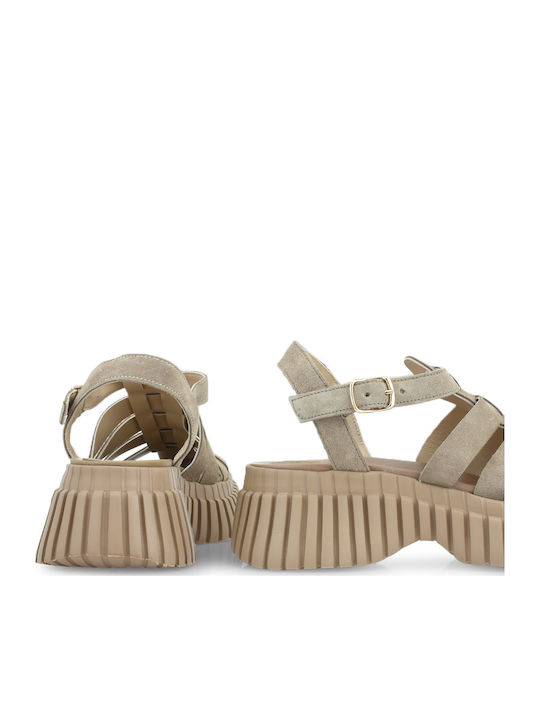 Γυναικεία Σανδάλια Flatforms Καφέ