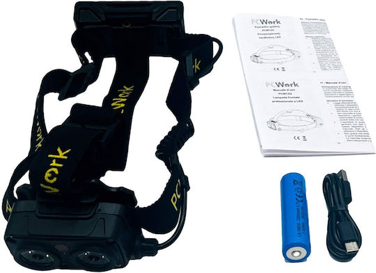 Pcwork Rechargeable LED Head Flashlight with Maximum Brightness 200lm
