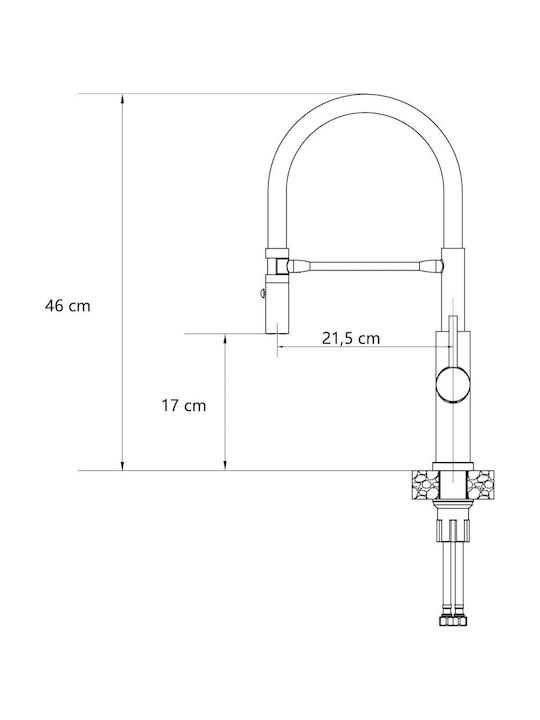 Berg Rosa Ii Baterie Chiuvetă Bucătărie Bancă Flexibilă Neagră