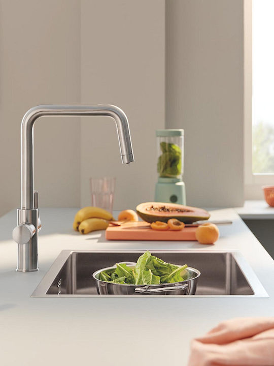 Grohe Pure Eurosmart Μπαταρία Κουζίνας Πάγκου Ασημί