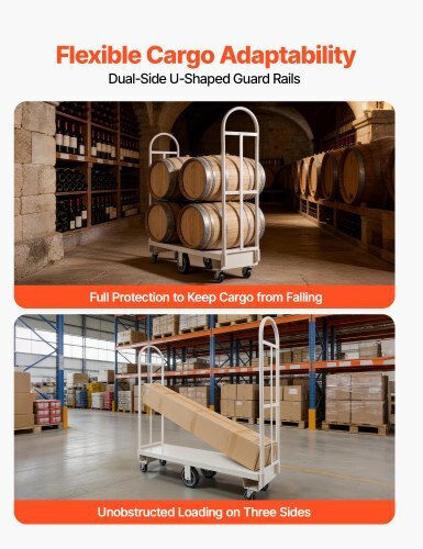 Vevor Transport Trolley for Load up to 900kg in Gray Color