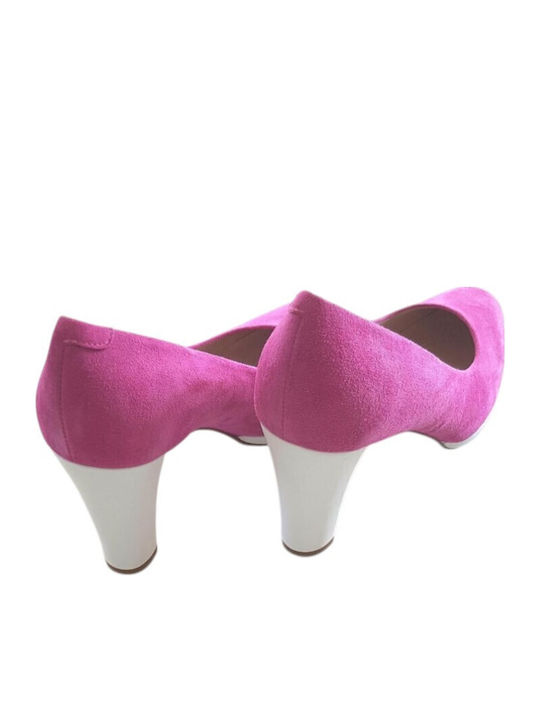 Suede Heels with High Heel Fuchsia
