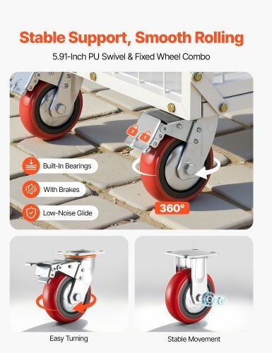 Vevor Collapsible Platform Trolley for Load up to 907kg in Gray Colour