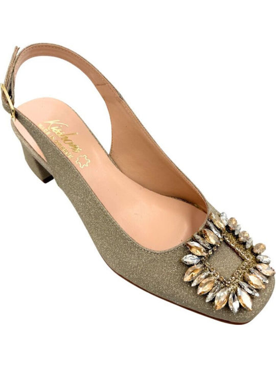 Heels with Medium Heel Gold