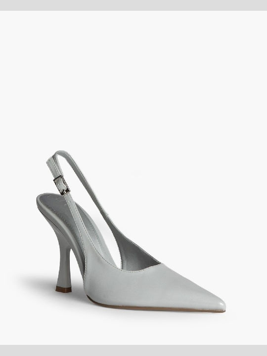 Leder Pumps mit Hohem Absatz Hellblaue M6225