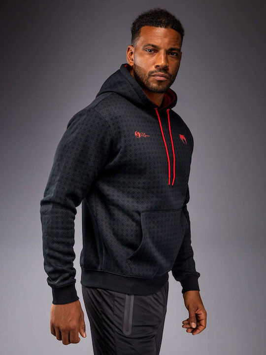Sweatshirt with Hood Black/red