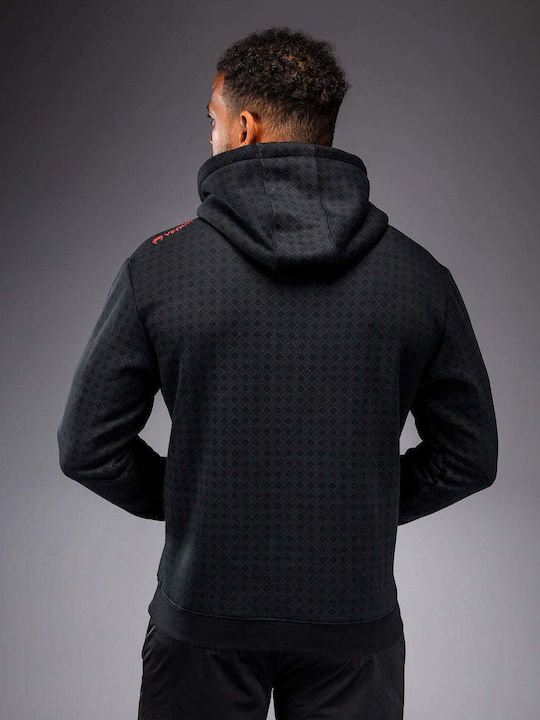 Sweatshirt with Hood Black/red