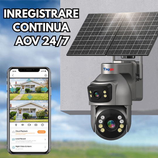 Taggo HI-2SOLAR-S4-36X-AOV-EU IP Surveillance Camera 4G 4K Waterproof Battery With Two-Way Communication