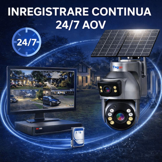 Taggo HI-2SOLAR-S4-36X-AOV-EU IP Surveillance Camera 4G 4K Waterproof Battery With Two-Way Communication