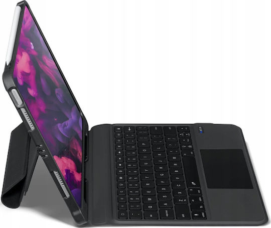 Laut Typ Klappdeckel Schutzhülle Tastatur iPad 10,9" 10/11 G Schwarz