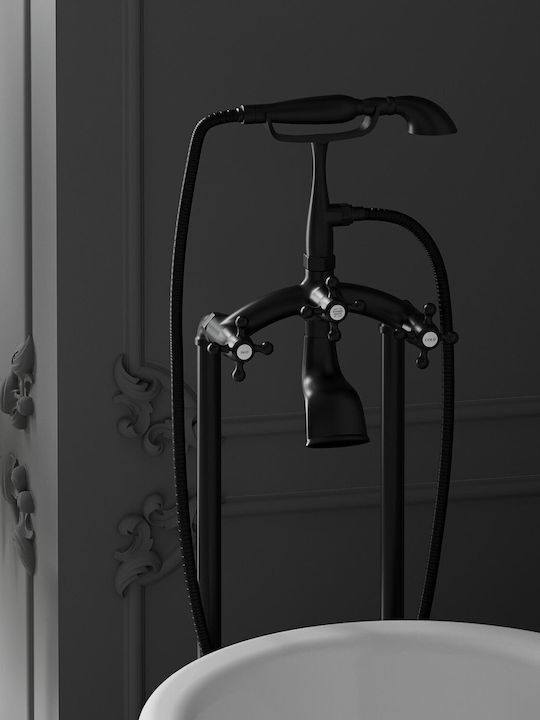 Mexen Retro Mixing Bathtub Faucet Complete Set Black