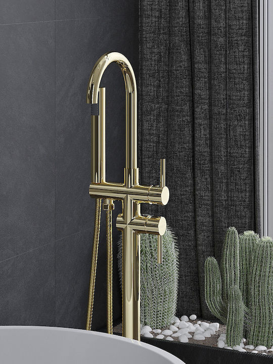 Mexen Thermostatische Badewannenarmatur Komplettes Set Gold