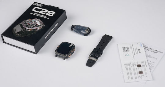 Cubot C28 Aluminum Smartwatch with Heart Rate Monitor Black