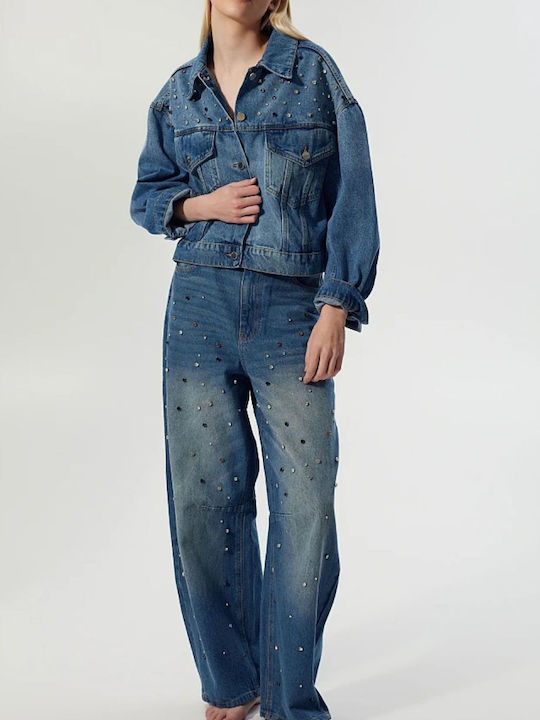 Γυναικείο Τζιν Μπουφάν Μπλε Denim