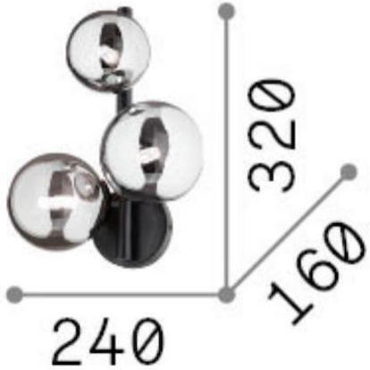 Ideal Lux Μοντέρνο Φωτιστικό Τοίχου Καφέ 32x24x16εκ.