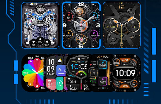 Cubot X1 Aluminium Smartwatch mit Herzfrequenzsensoren Schwarz
