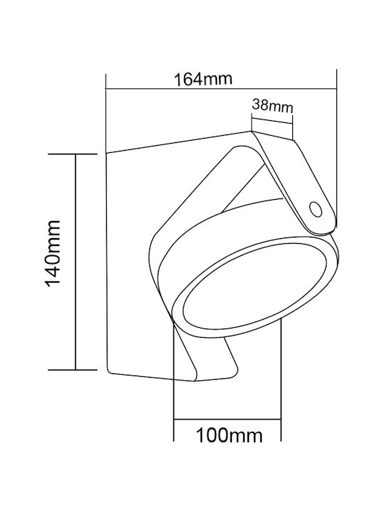 Adeleq Wall-Mounted Outdoor Ceiling Lamp LED IP65 13W with Adjustable White Light