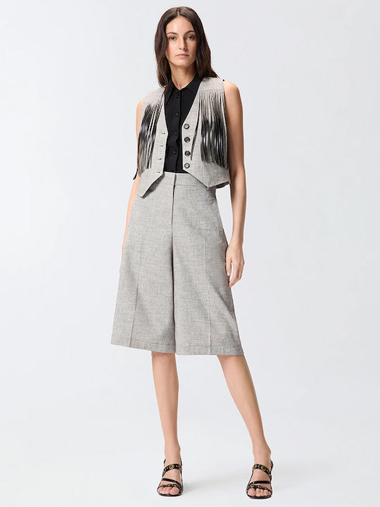 Damen Bermudas Leinen Graue