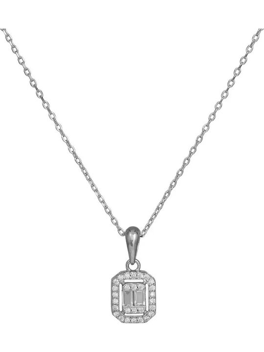 Set with Necklace Earrings & Ring from Silver with Stones