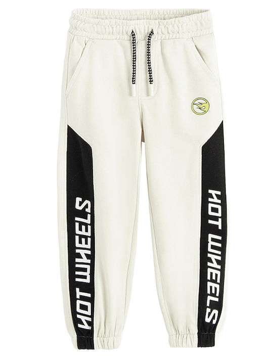 Kids Sweatpants Set Beige 2 Pieces Hot Wheels