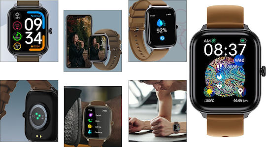 Έξυπνο Ρολόι Noname Smart Watch Imiki St1 Καφέ