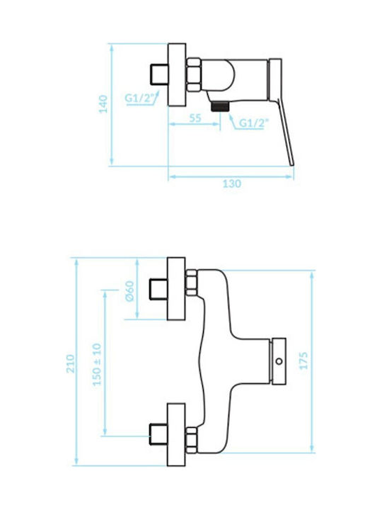 Kuchinox 040d Mischbatterie Für Dusche Thermostatisch