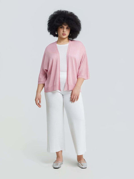 Women's Knitted Cardigan In Pink Color