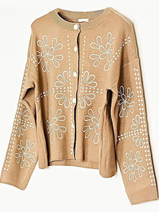 Women's Knitted Cardigan Powder Beige